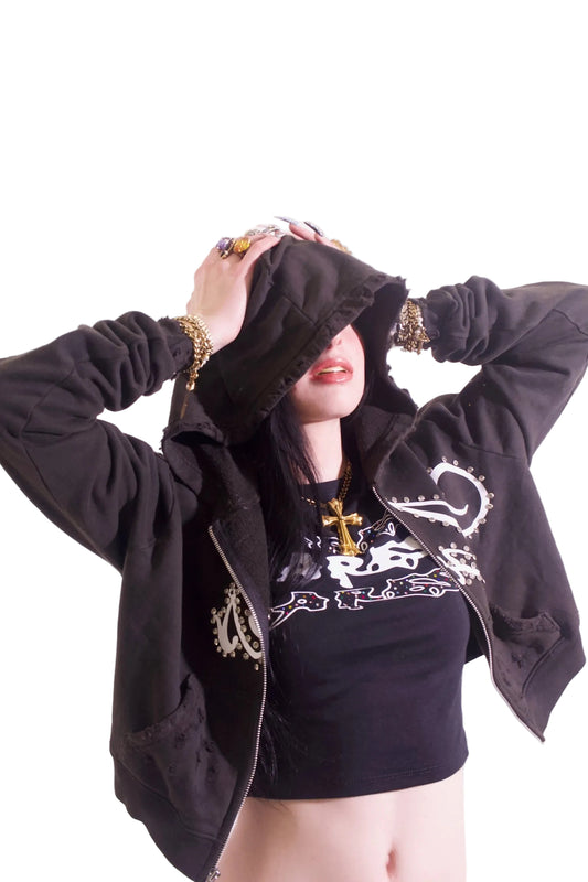 SINNERS Cropped Zip up